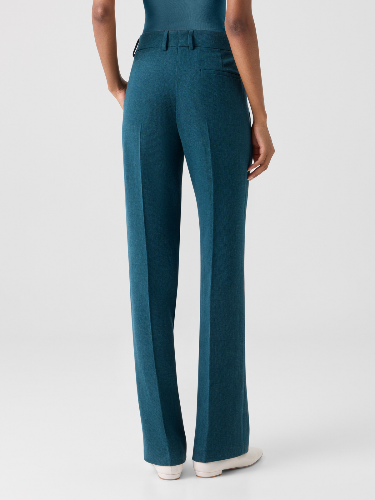Designer Fabri Straight Pleated Pants - green #editorial