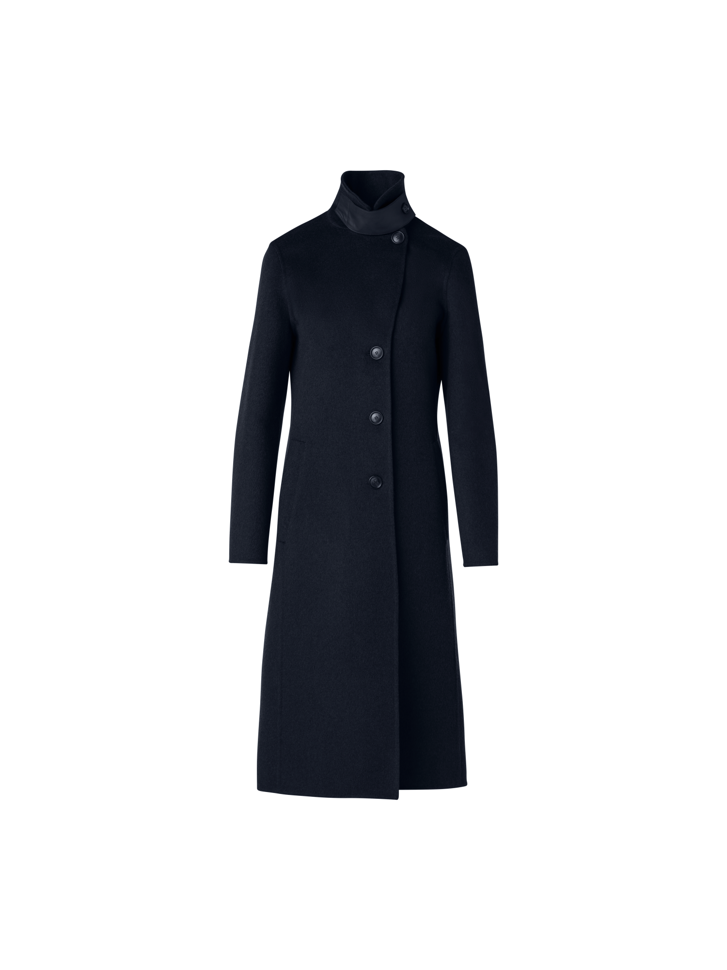Designer Cashmere Double-Face Blazer Coat - navy - blue