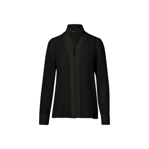 Seidenbluse mit Stehkragen