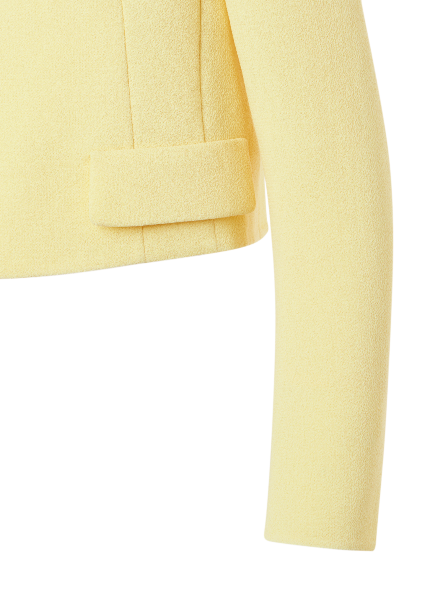 Designer Short Wool Crêpe Double-Face Jacket - yellow