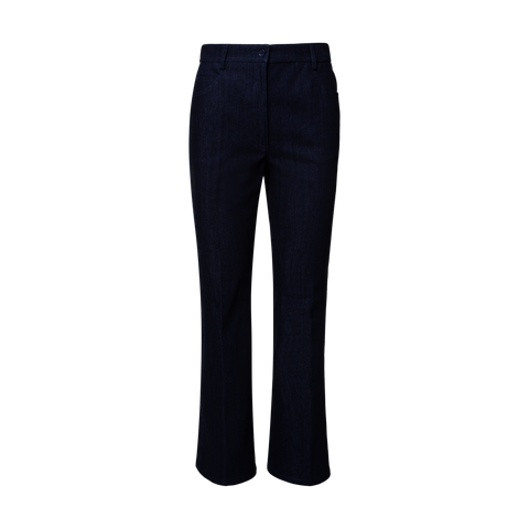 Cropped Schlaghose aus Baumwoll-Denim-Stretch
