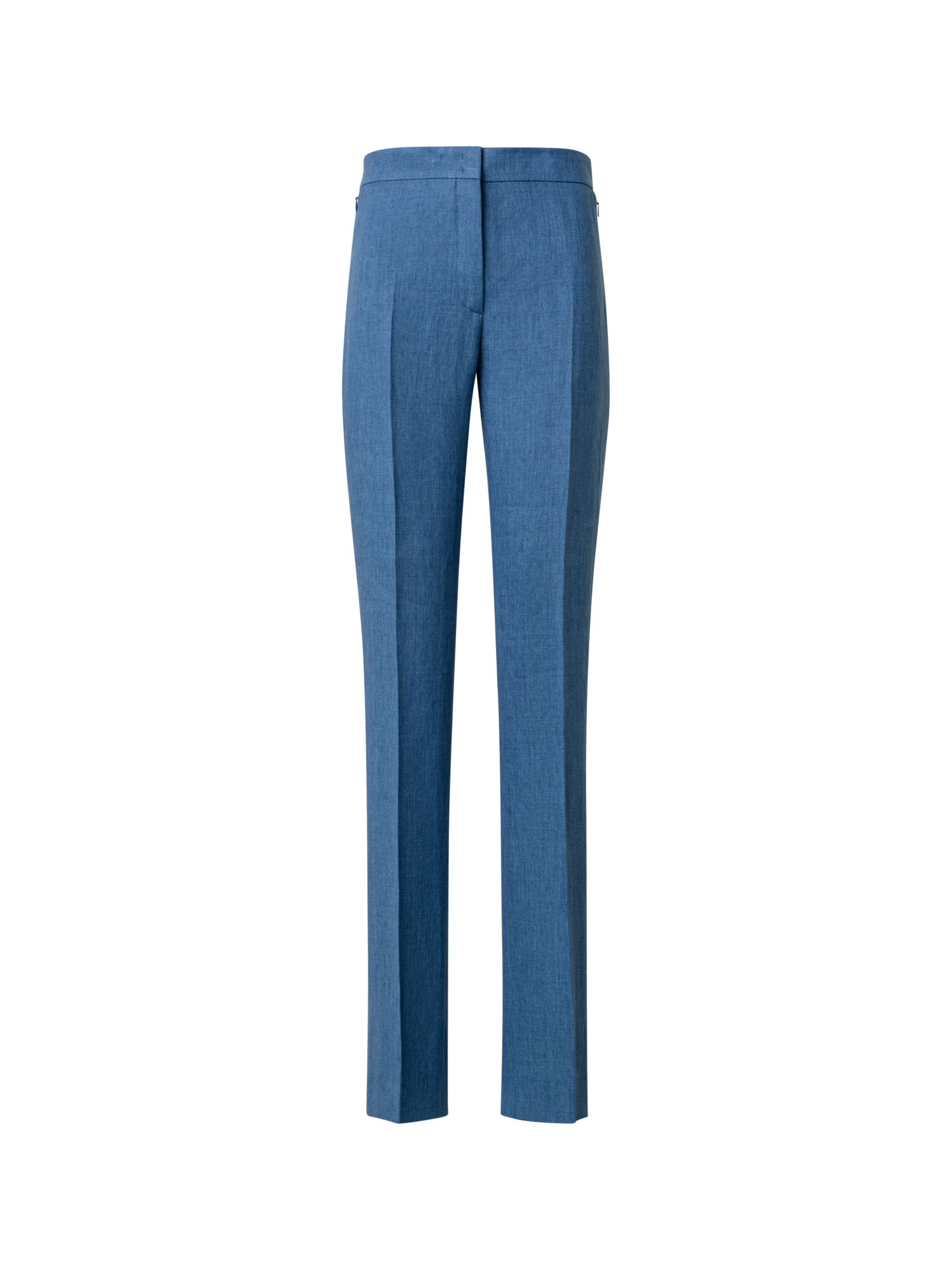 Designer Straight Linen Pants - blue