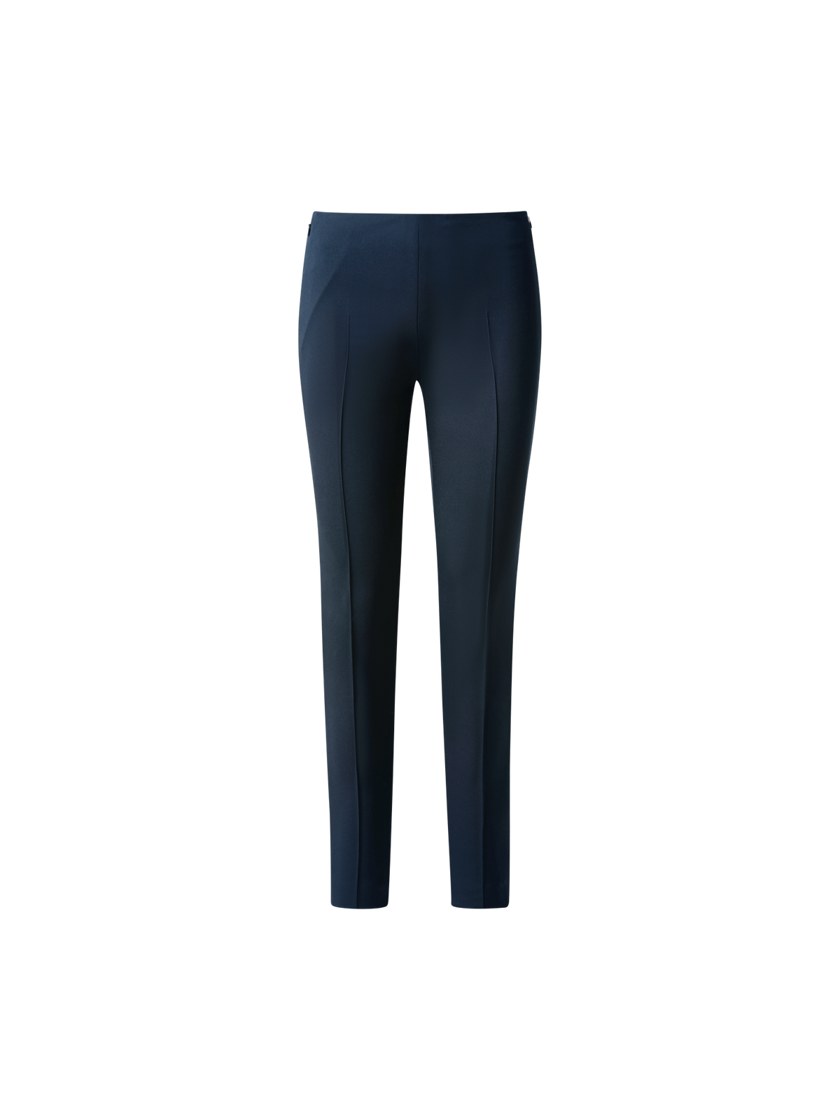 Designer Slim Silk Stretch Crêpe Pants - navy - blue