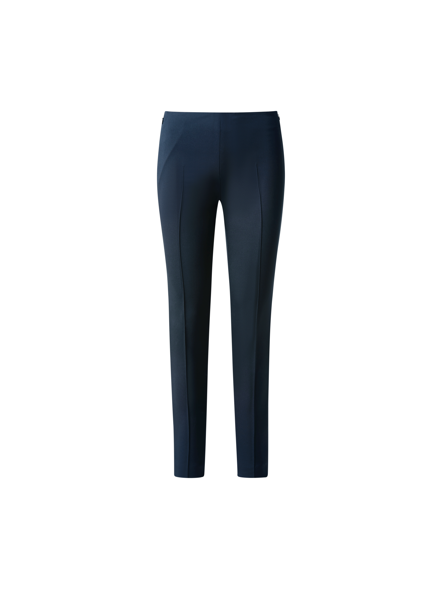 Designer Slim Silk Stretch Crêpe Pants - navy - blue