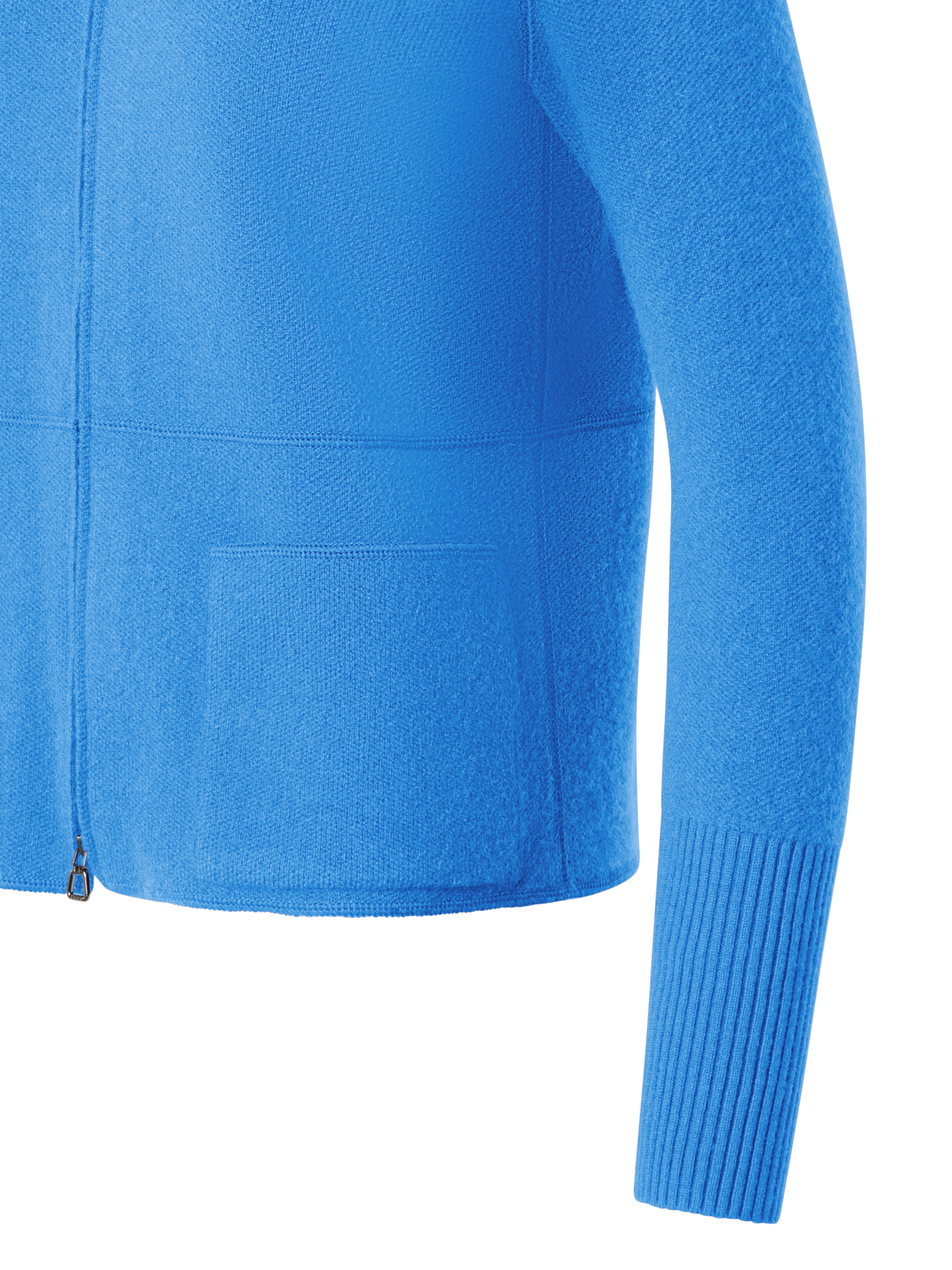 Designer Cashmere Piqué Stand-Collar Cardigan - blue