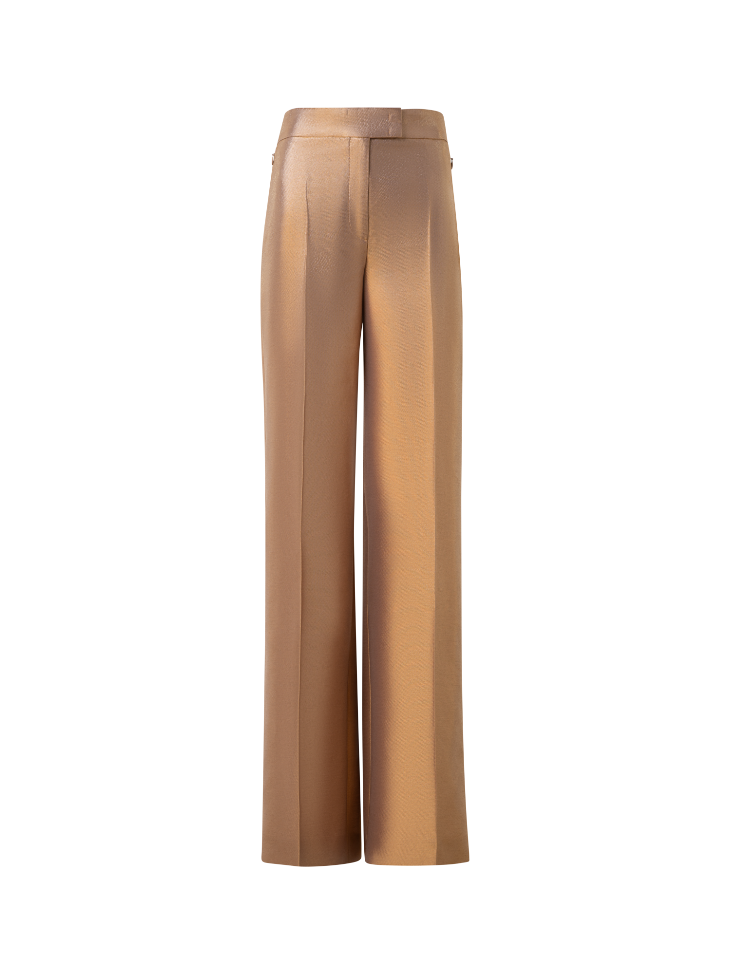 Designer Wide Cotton and Golden Lurex Pants - gold