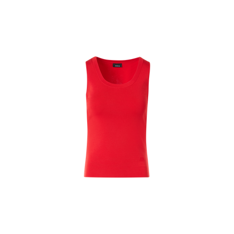 Tailliertes Strick-Top aus Stretch-Seide