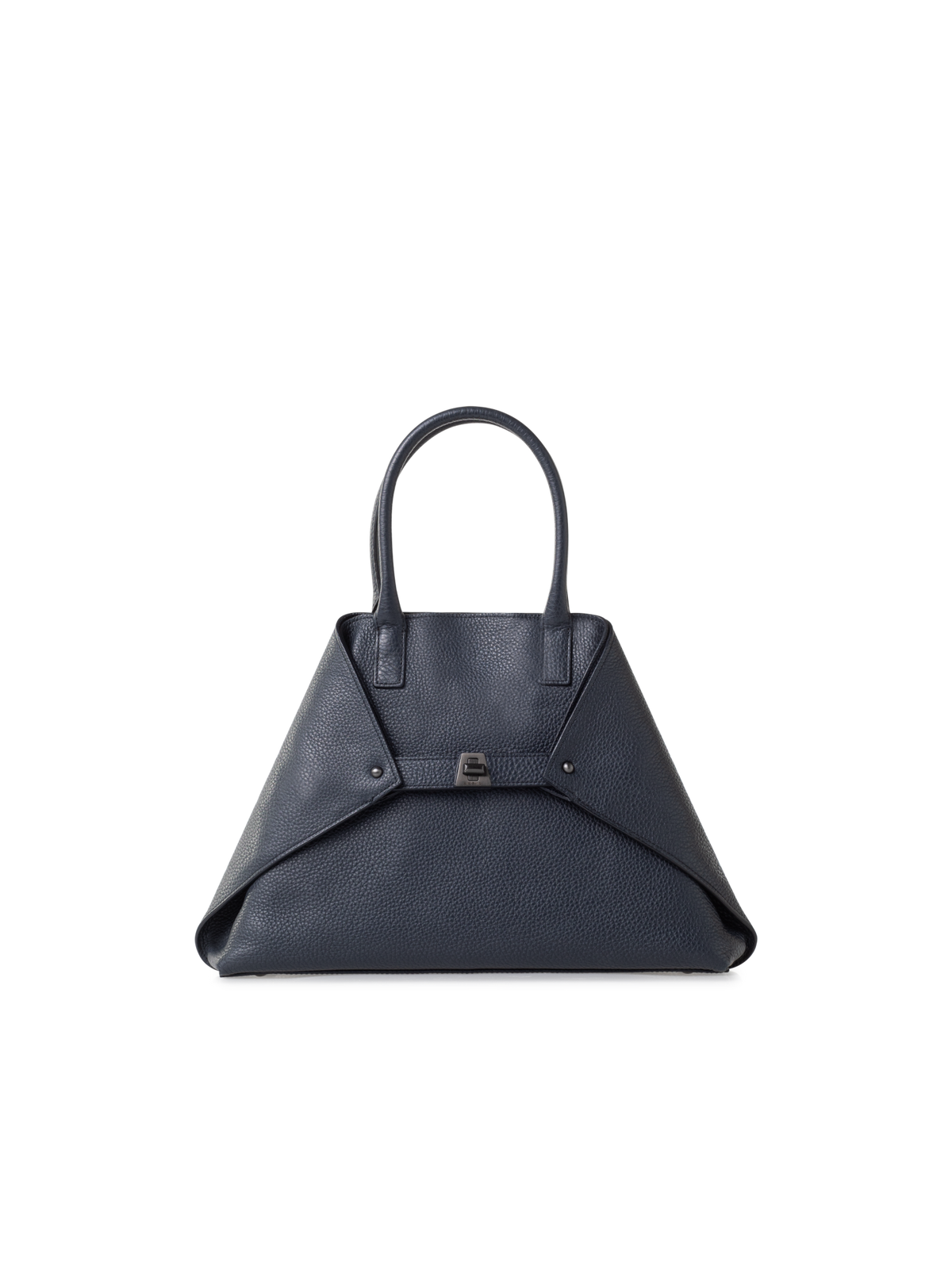 Designer Ai Small Top Handle Tote - navy - blue