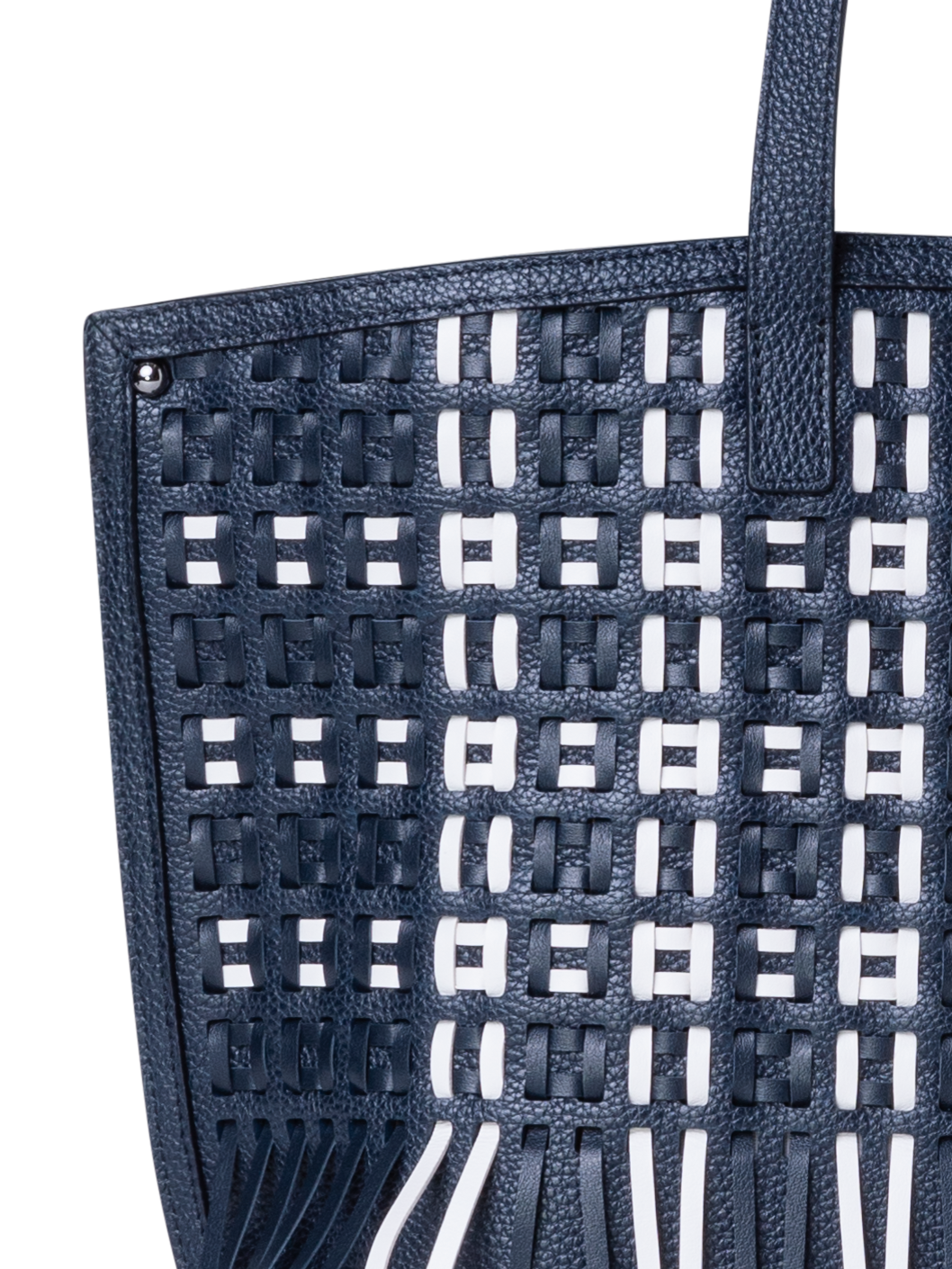 Designer Ai Small Shoulder Tote - blue - multicolor - white