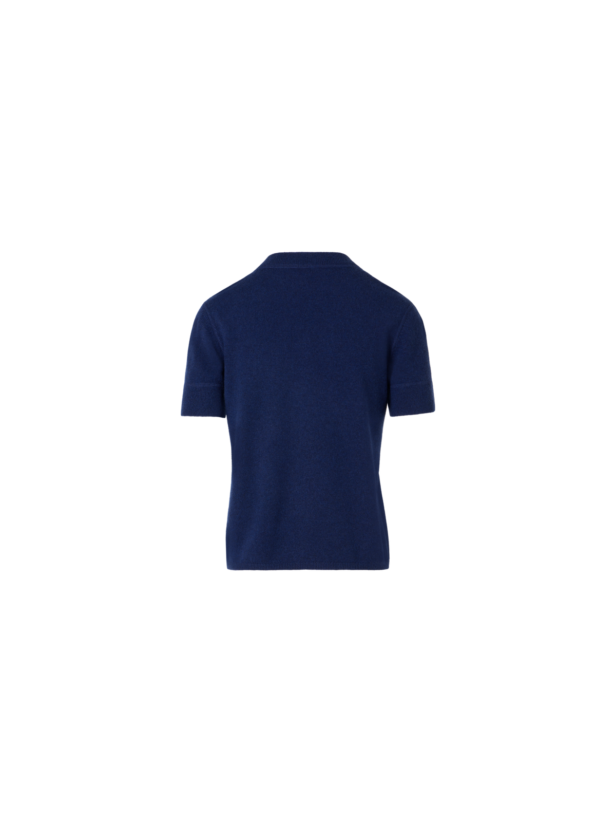 Designer Short-Sleeve Cashmere Knit Sweater - blue