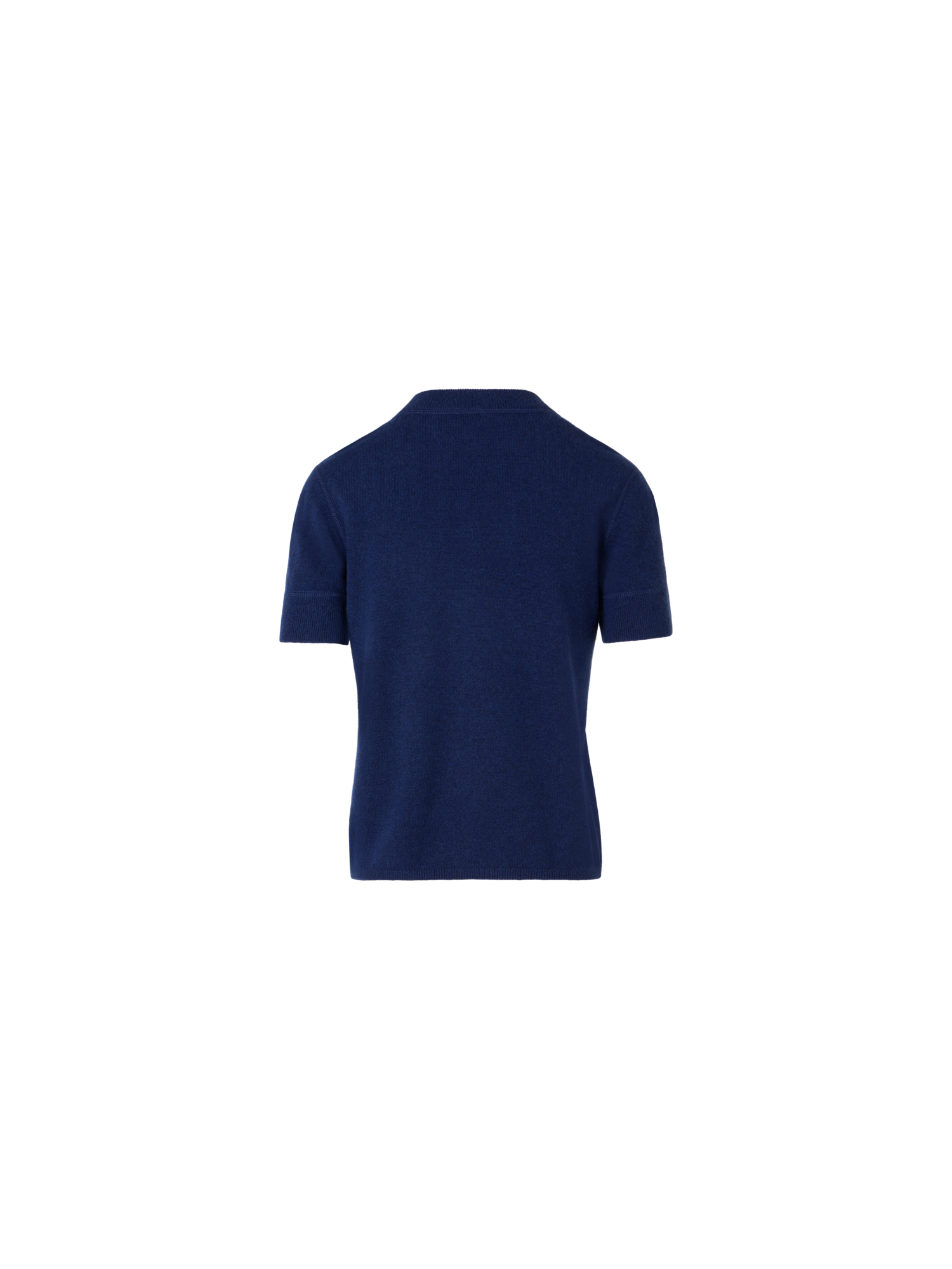 Designer Short-Sleeve Cashmere Knit Sweater - blue