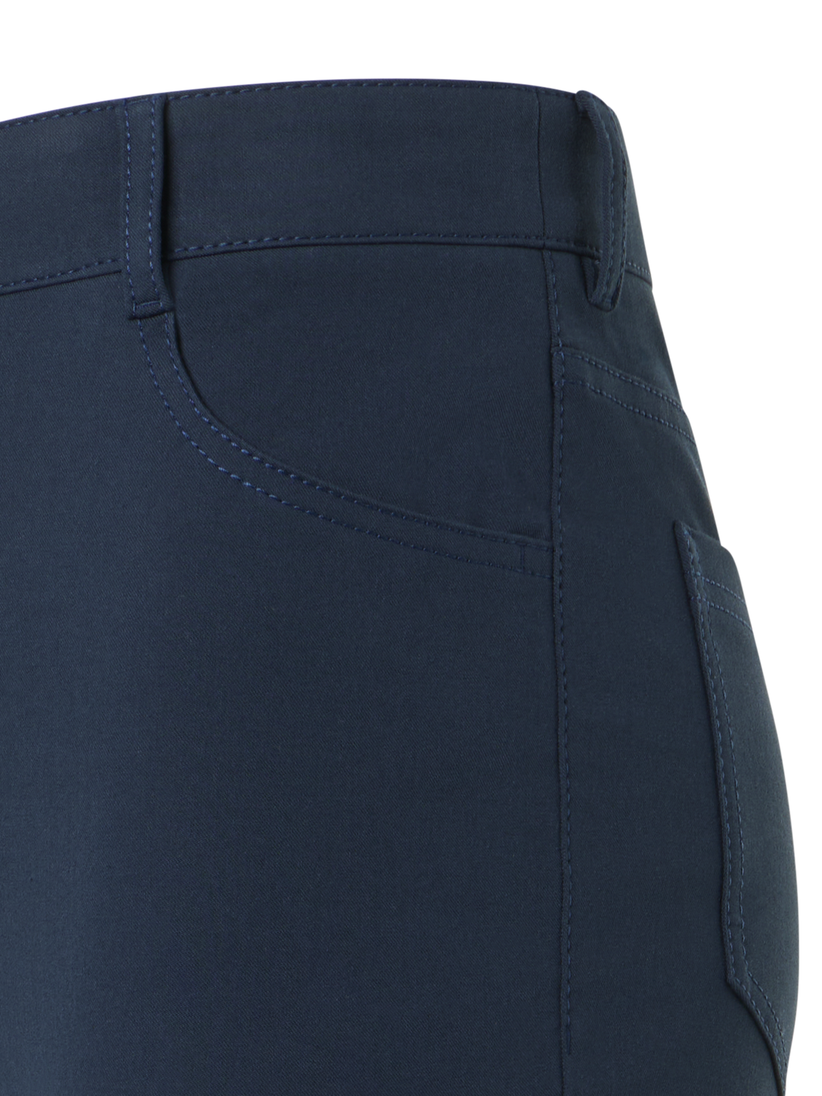 Designer Cali Mid-Rise Cropped Bootcut Cotton Bi-Stretch Pants - navy