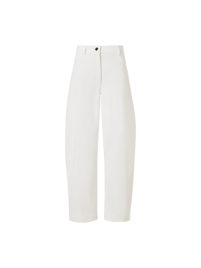 Designer Farrow Pants in Cotton-Stretch Denim - white