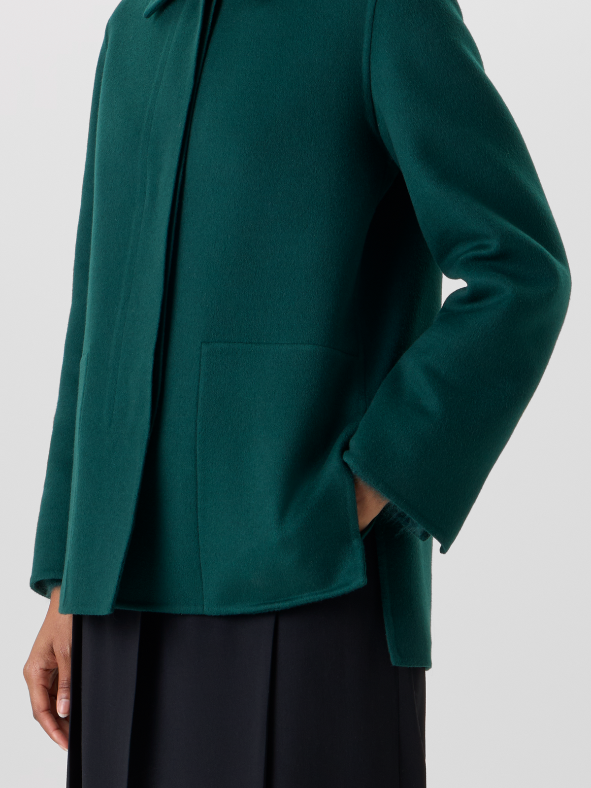 Designer Oversized Cashmere Double-Face Shirt Jacket - green 