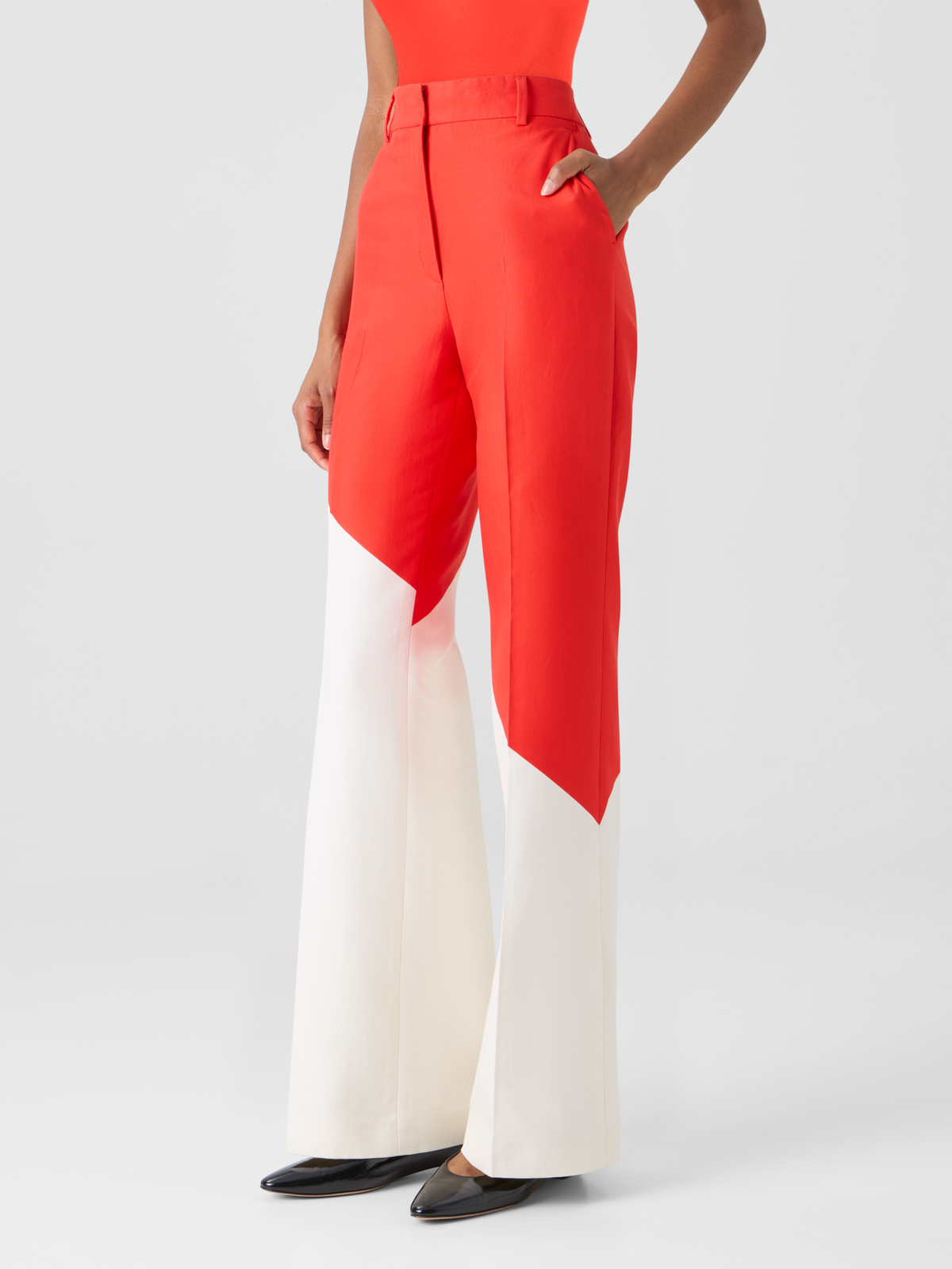 Designer Florine Straight Wide Pants with Polygon Print - multicolor #editorial