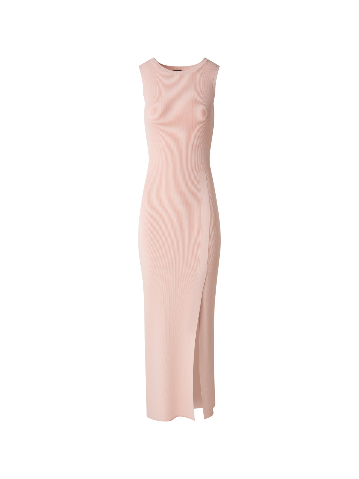 Designer Fitted Tube Knit Dress with Side Slit - pastel - pink