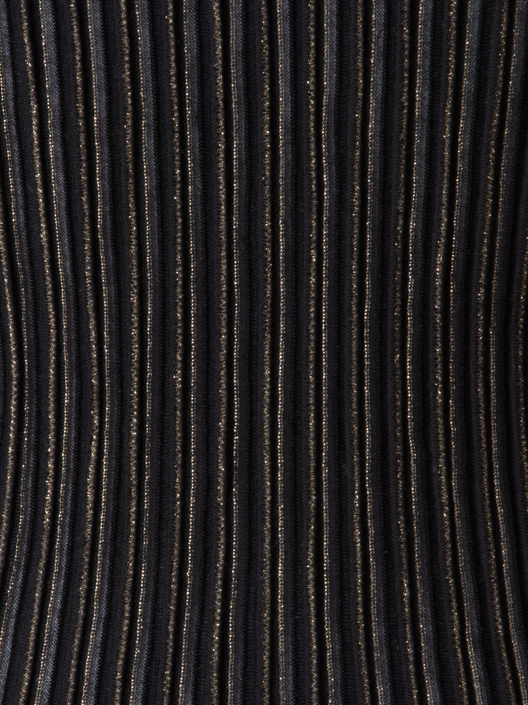 Designer Wool Silk Rib and Lurex Striped Sweater - black - multicolor - gold