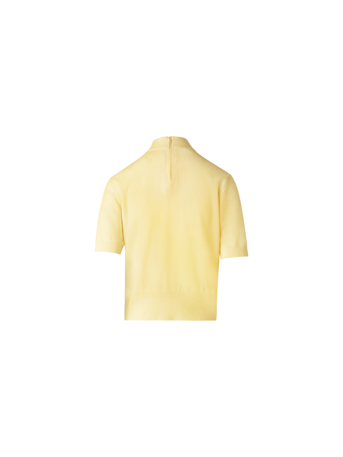 Designer Short Sleeve Cashmere Sweater with Knot Detail - yellow