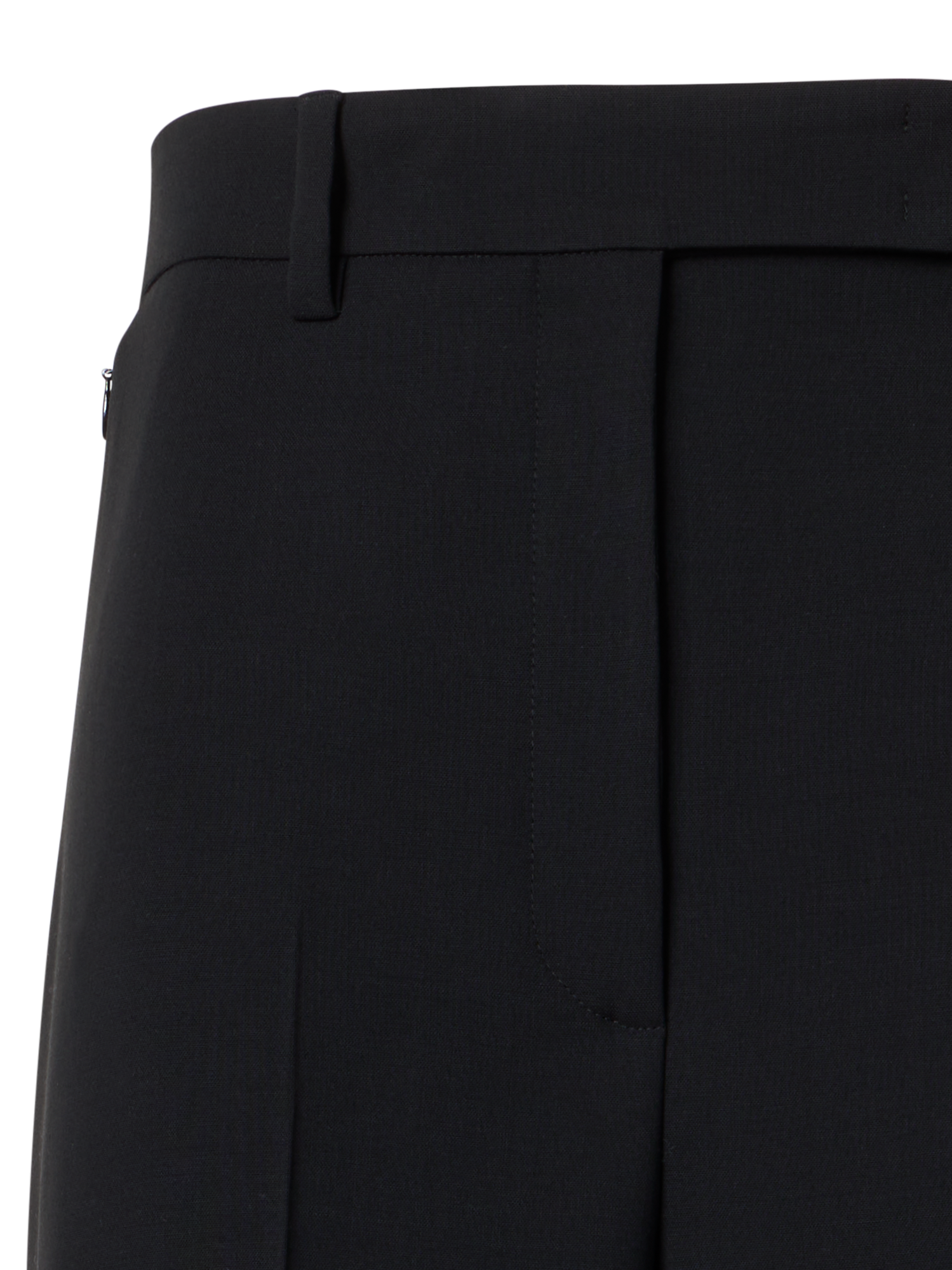 Designer Forest Wide-Straight-Leg Pants in Wool Double-Face - black