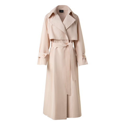 Oversized Trench Coat in Silk Taffeta