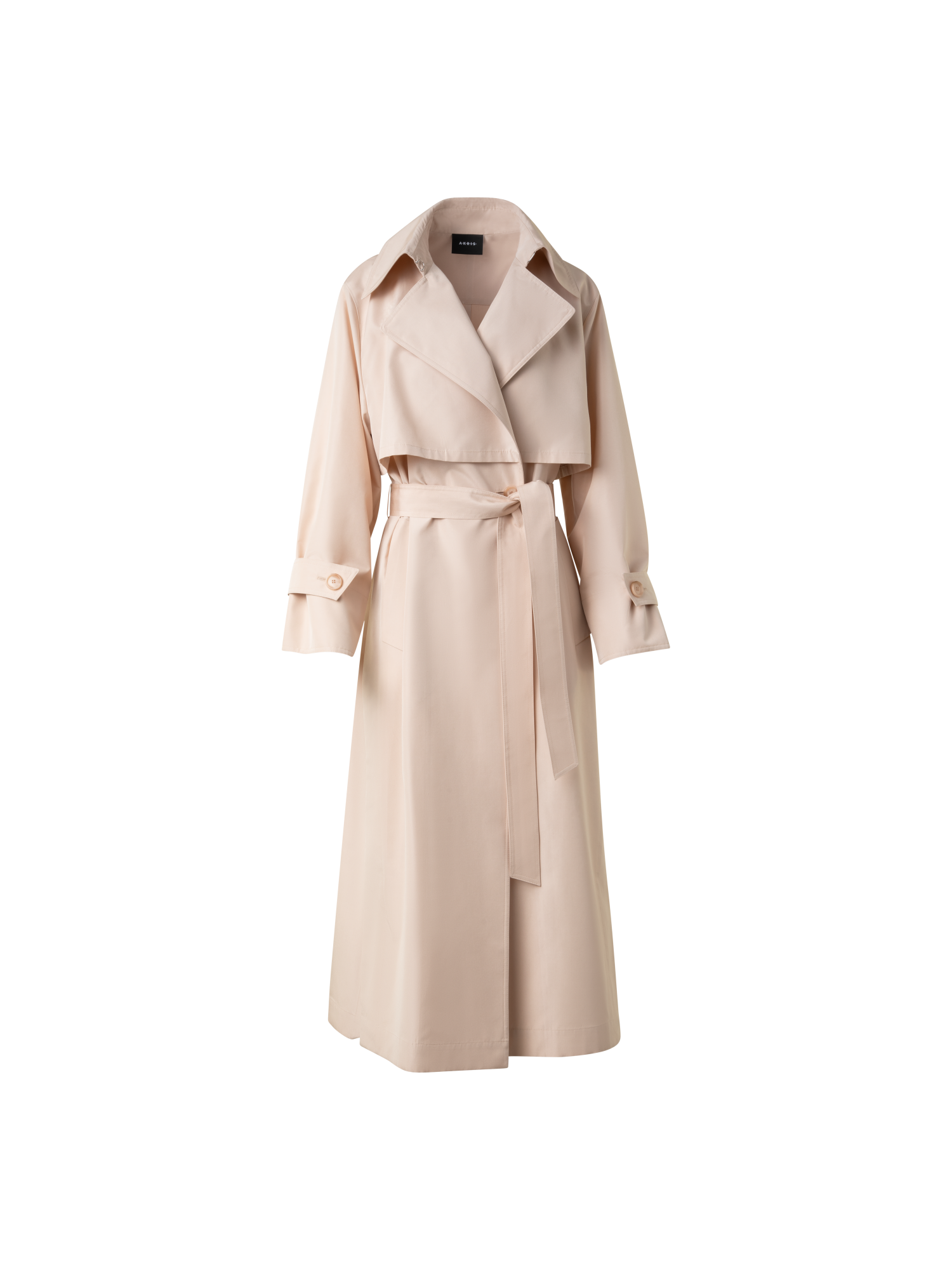 Designer Oversized Trench Coat in Silk Taffeta - neutral - pastel - beige