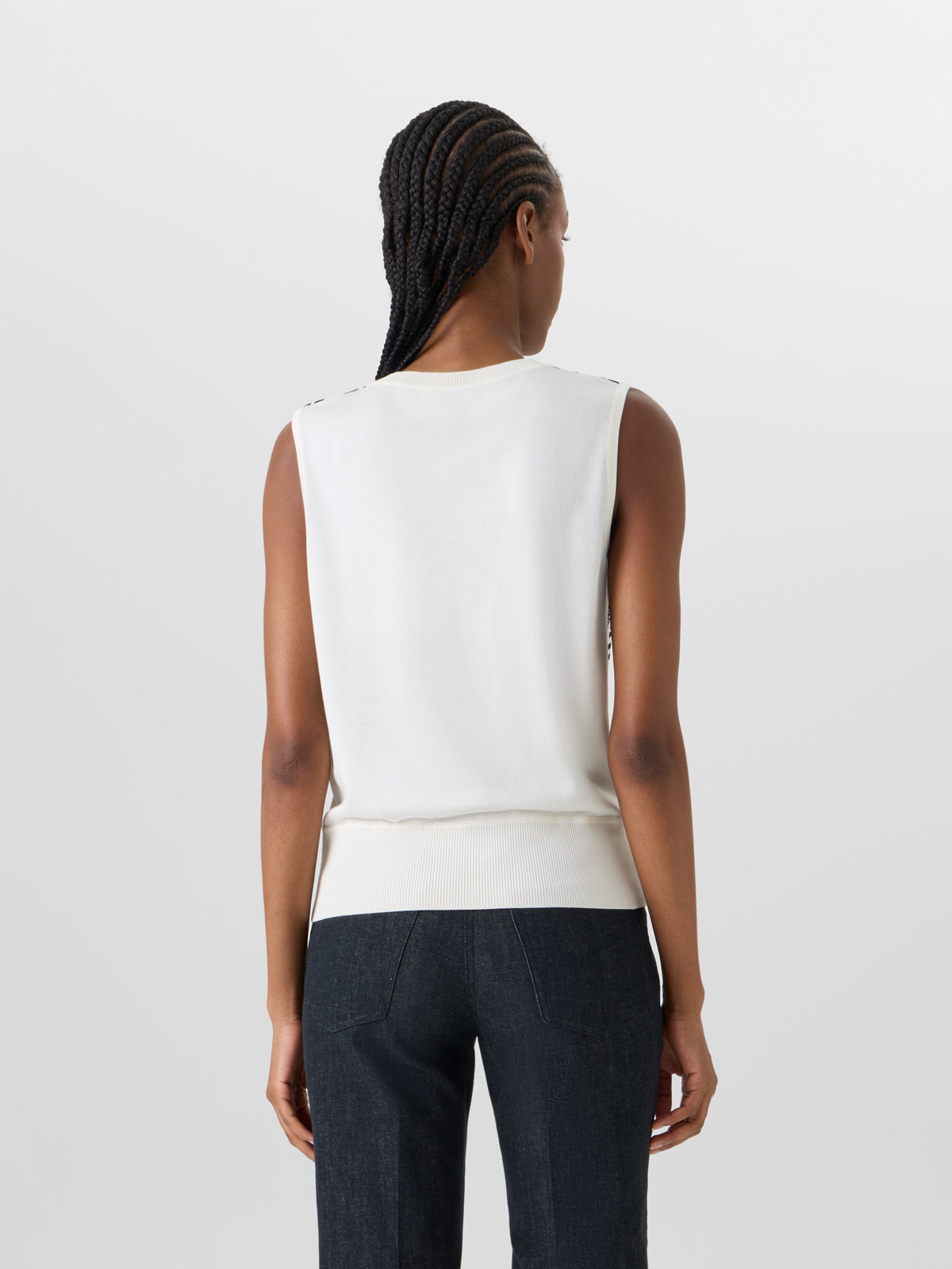 Designer Sleeveless Dance Movement Knit Top - ecru #editorial