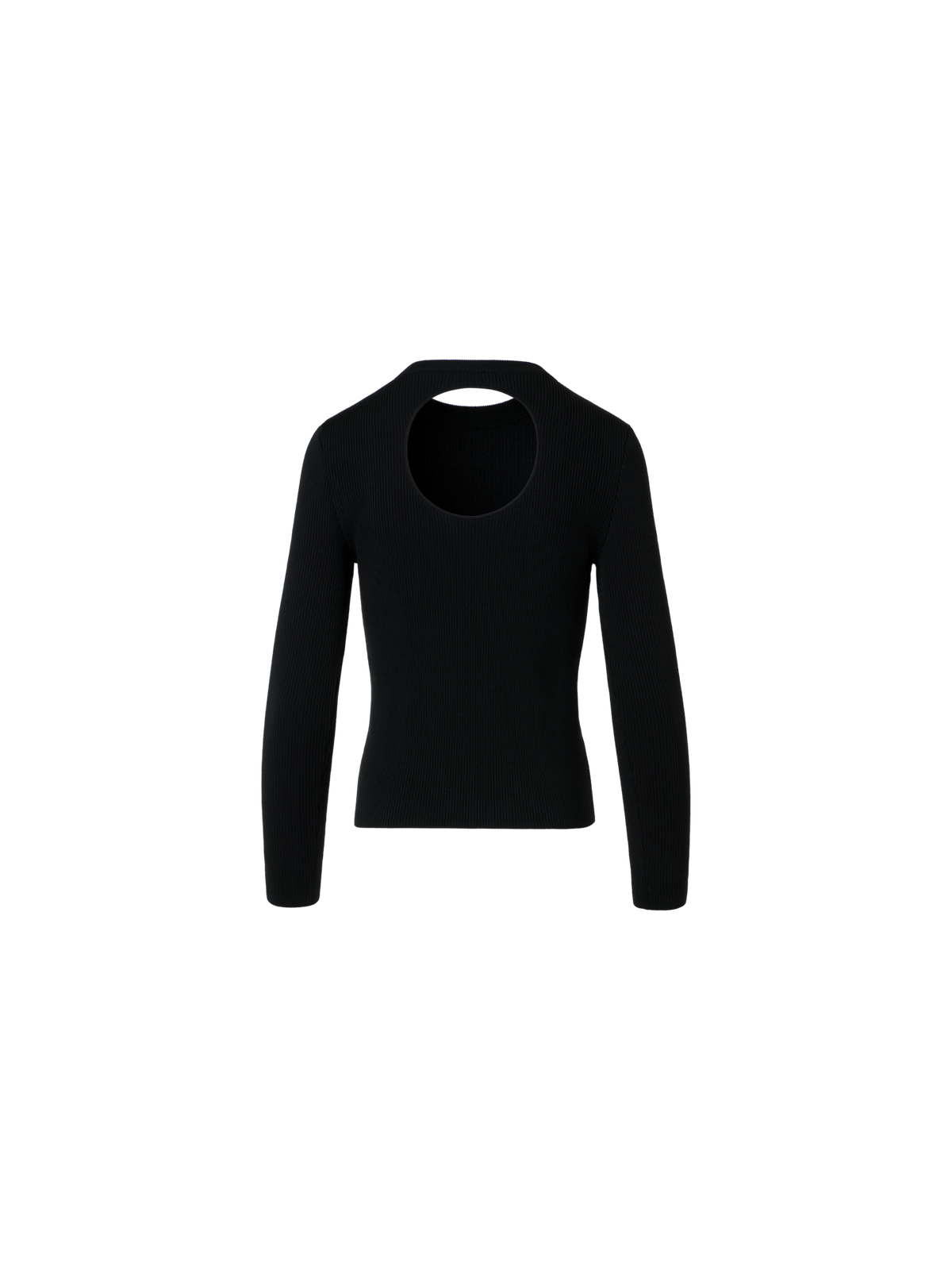 Designer Back Dot Cut-Out Merino Sweater - black