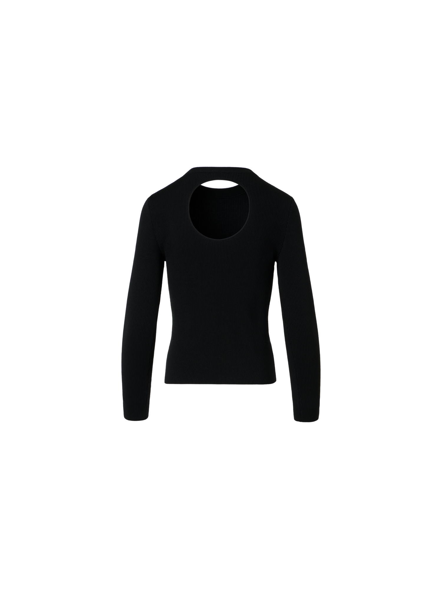 Designer Back Dot Cut-Out Merino Sweater - black