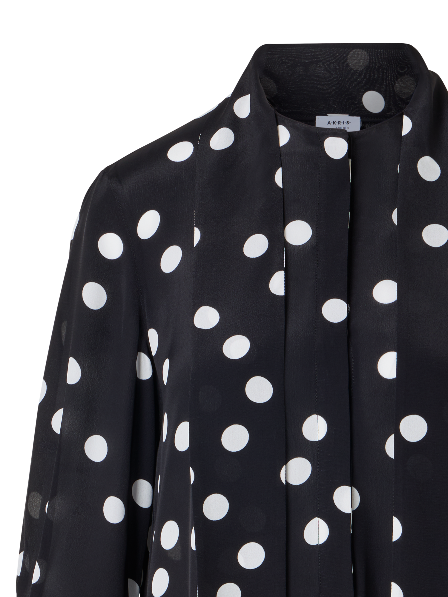 Designer Viscose-Silk Crêpe Blouse - black