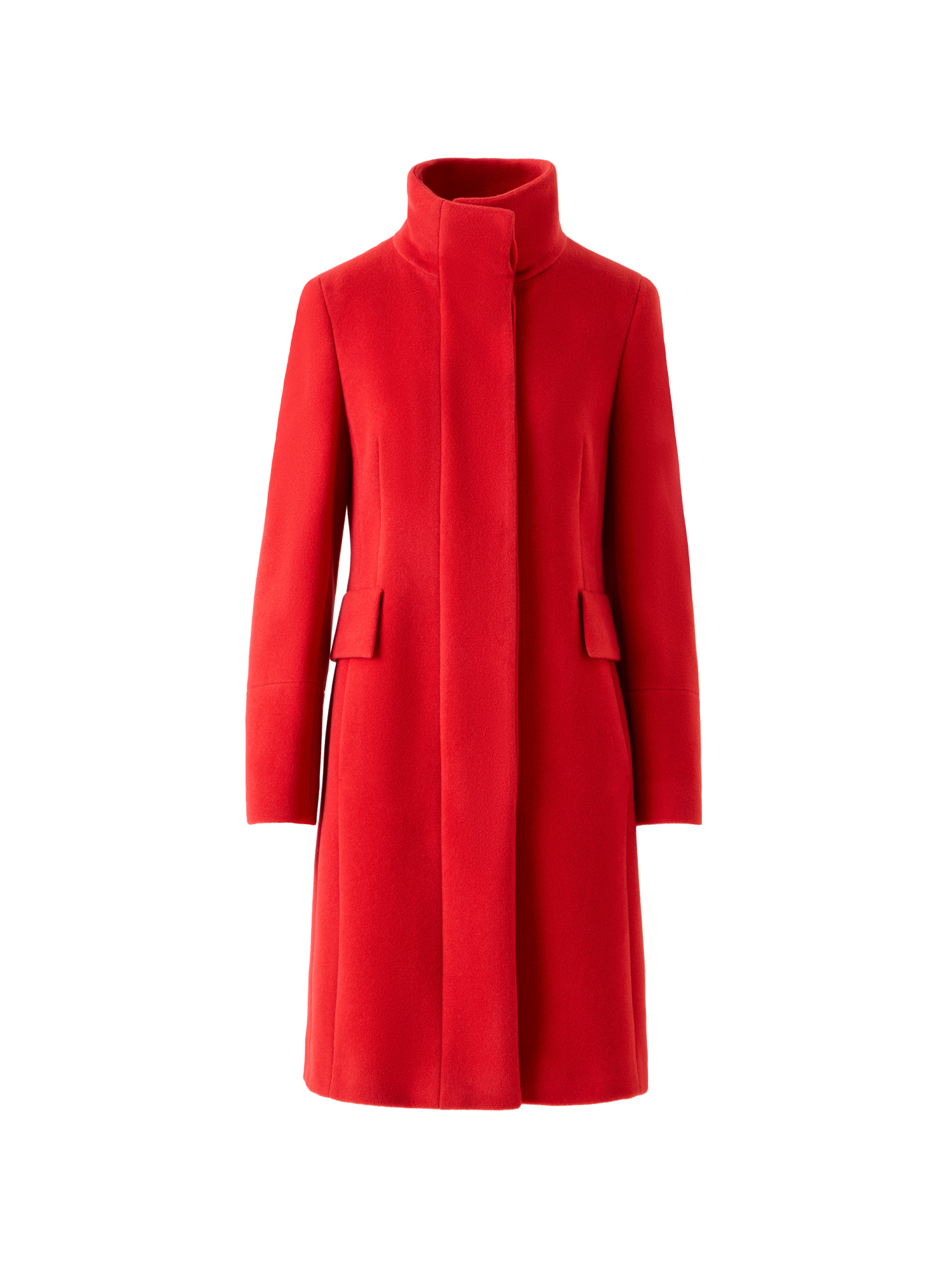 Designer Wool Blend Coat - red