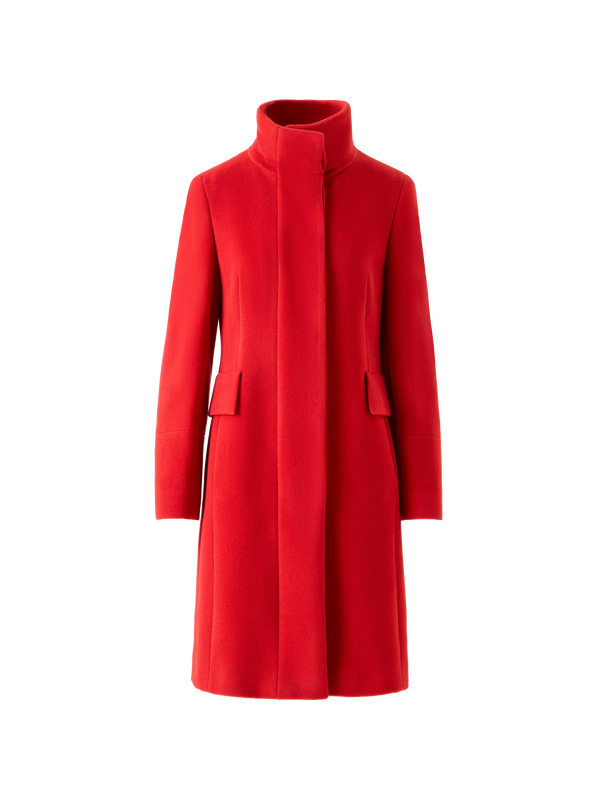 Designer Wool Blend Coat - red