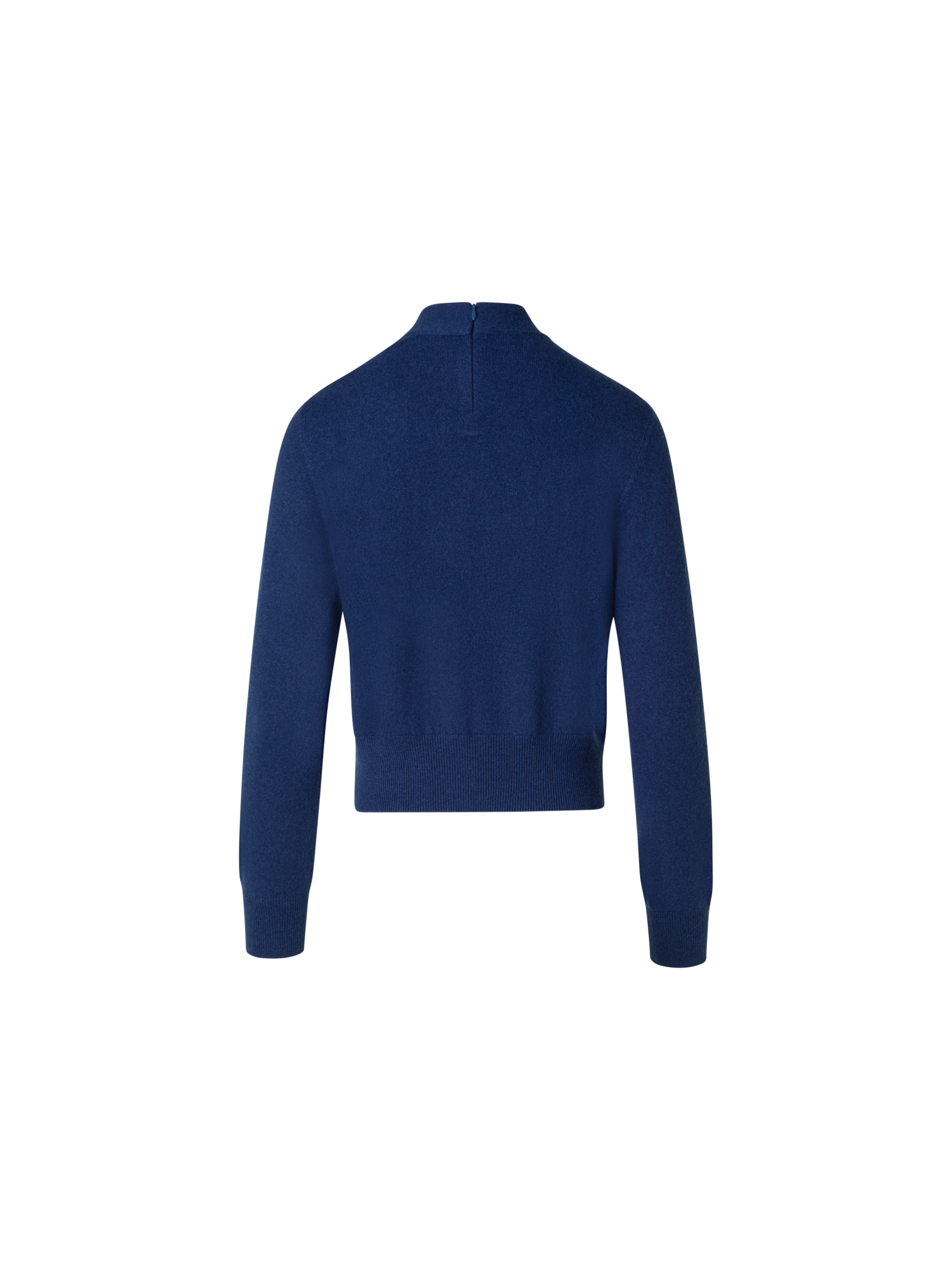 Designer Short Cashmere Pullover With Knot Detail - blue