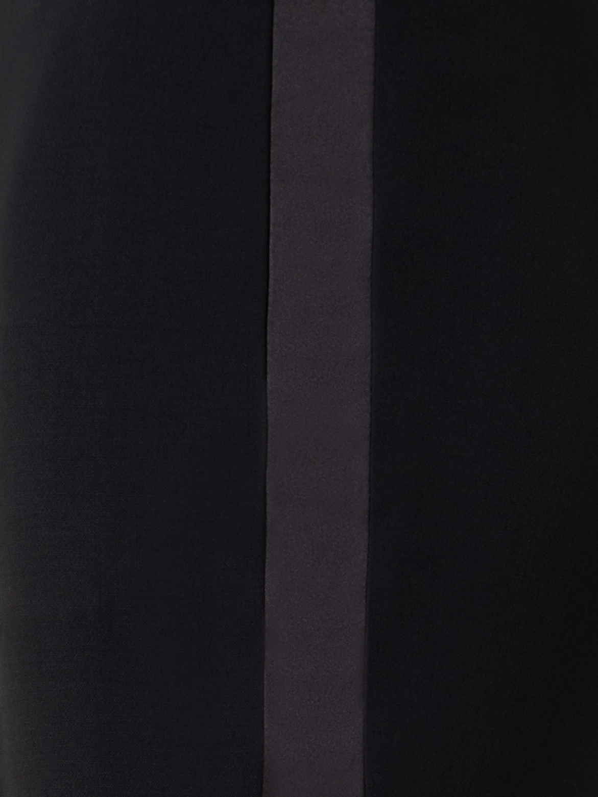 Designer Bootcut Wool Double-Face Pants with Satin Side Trim - neutral - black