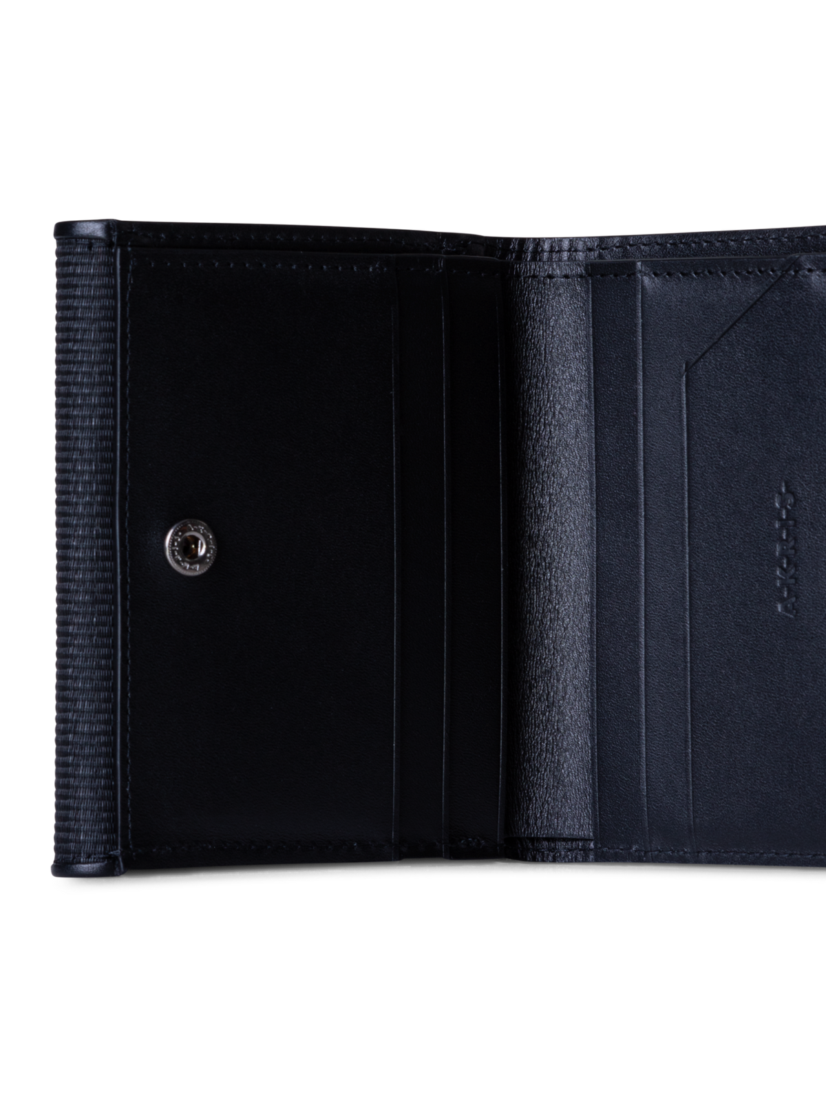 Designer Compact Wallet in Horsehair and Leather - black