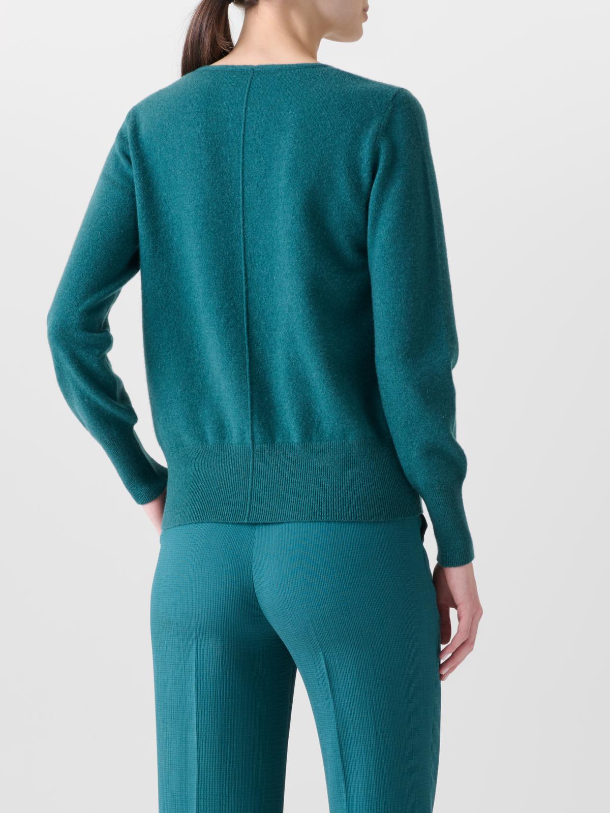 Designer  Pure Cashmere V-Neck Sweater - green