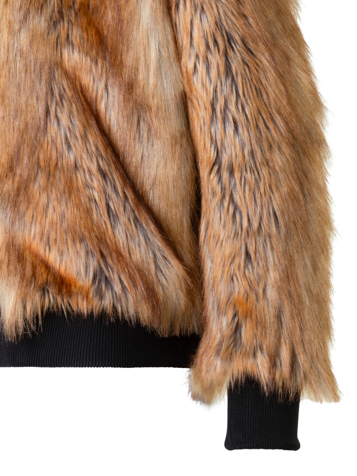 Designer Faux Fur Bomber Jacket - neutral - brown