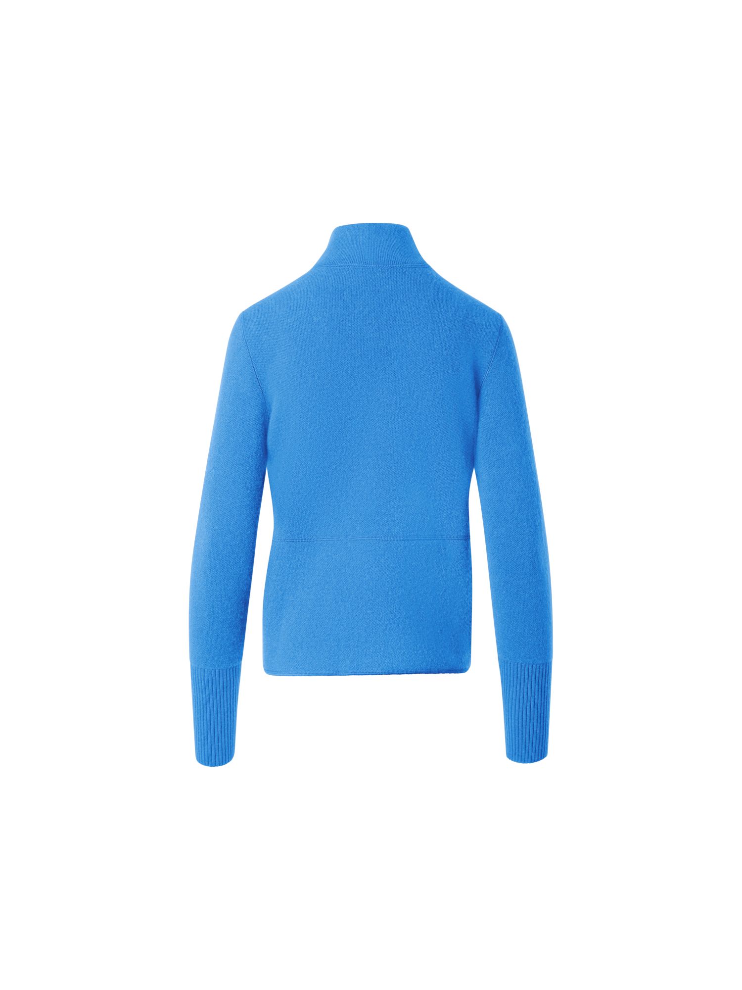 Designer Cashmere Piqué Stand-Collar Cardigan - blue