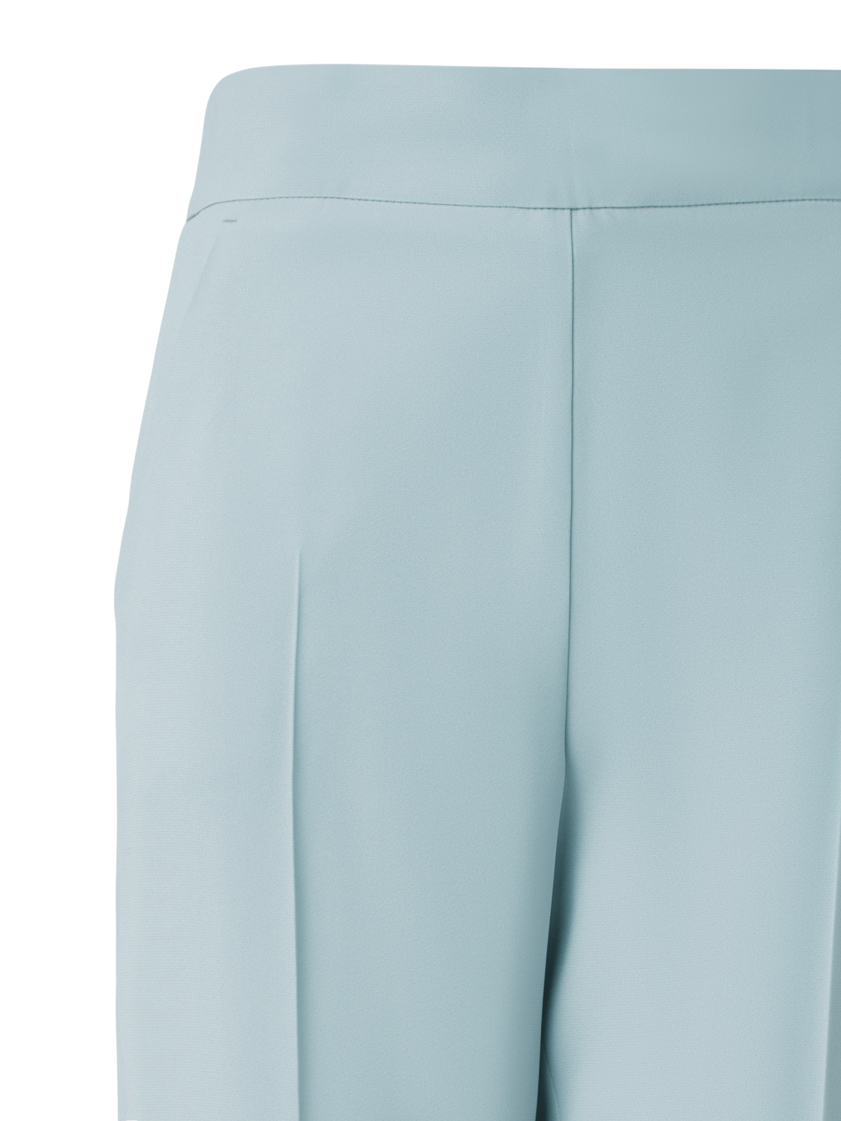Designer Tapered Crêpe Pants with Elastic Back - pastel - blue