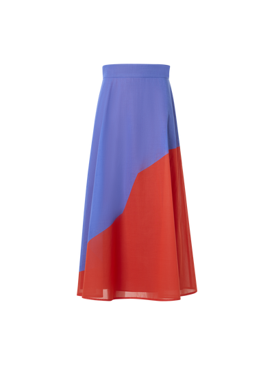 Designer Midi Skirt with High Plains Print - multicolor