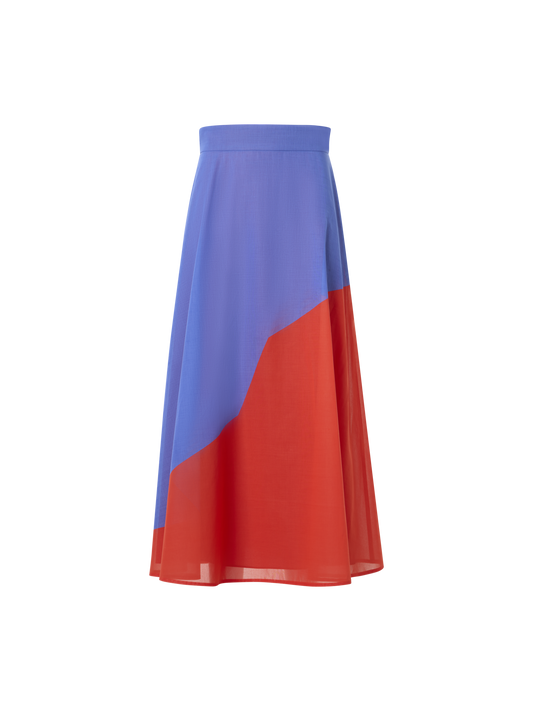 Designer Midi Skirt with High Plains Print - multicolor