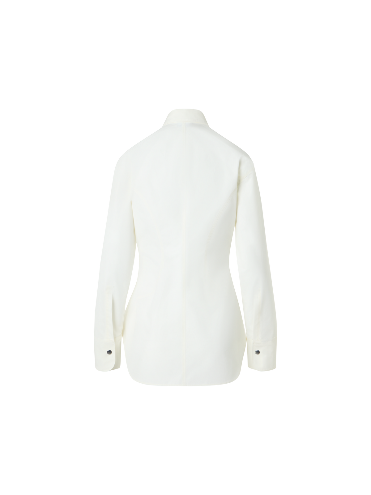 Designer Cinched Cotton Poplin Zip Blouse - ecru