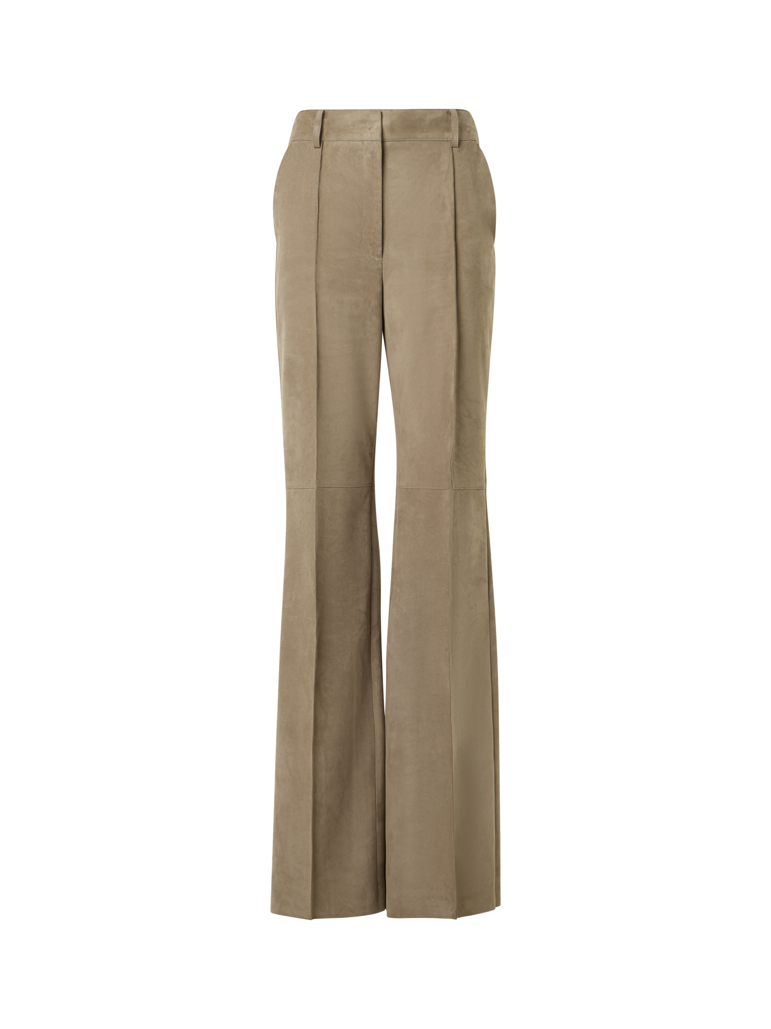 Designer Florine Straight Wide Suede Pants - beige - neutral