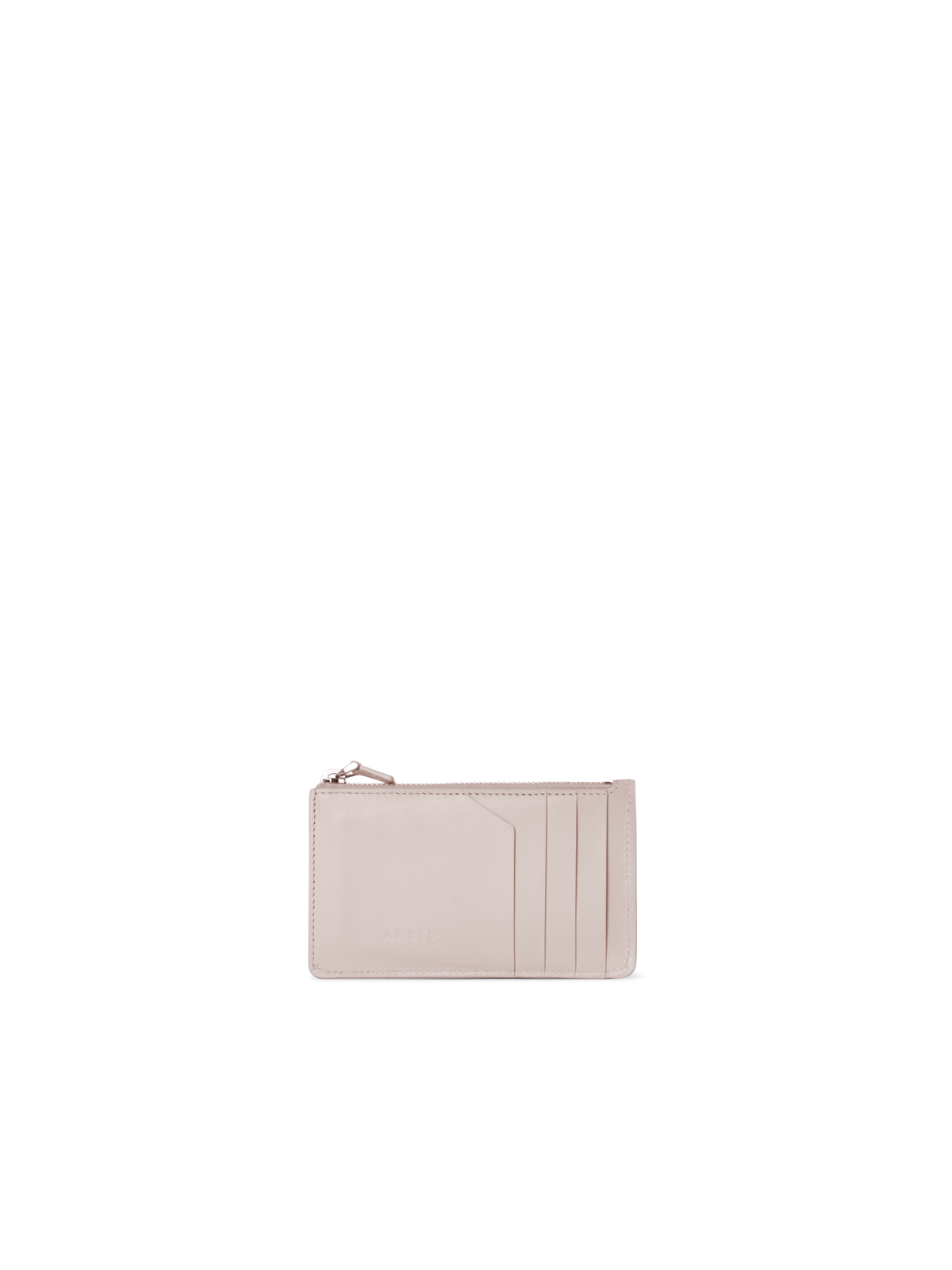 Designer Zipped Card Holder in Horsehair and Leather - neutral - beige