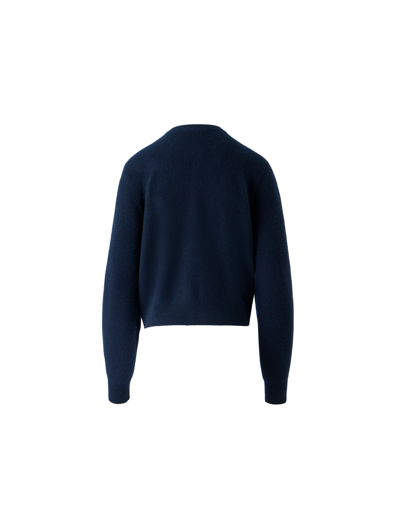 Designer Ribbed Cashmere Cardigan with Gold Buttons - neutral - navy - blue