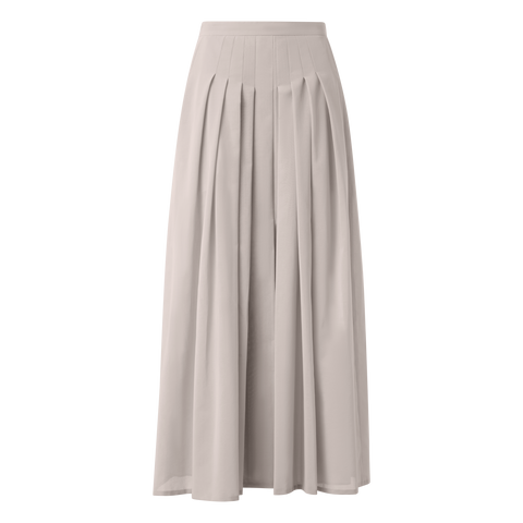 A-Line Midi Skirt in Pleated Cotton Voile