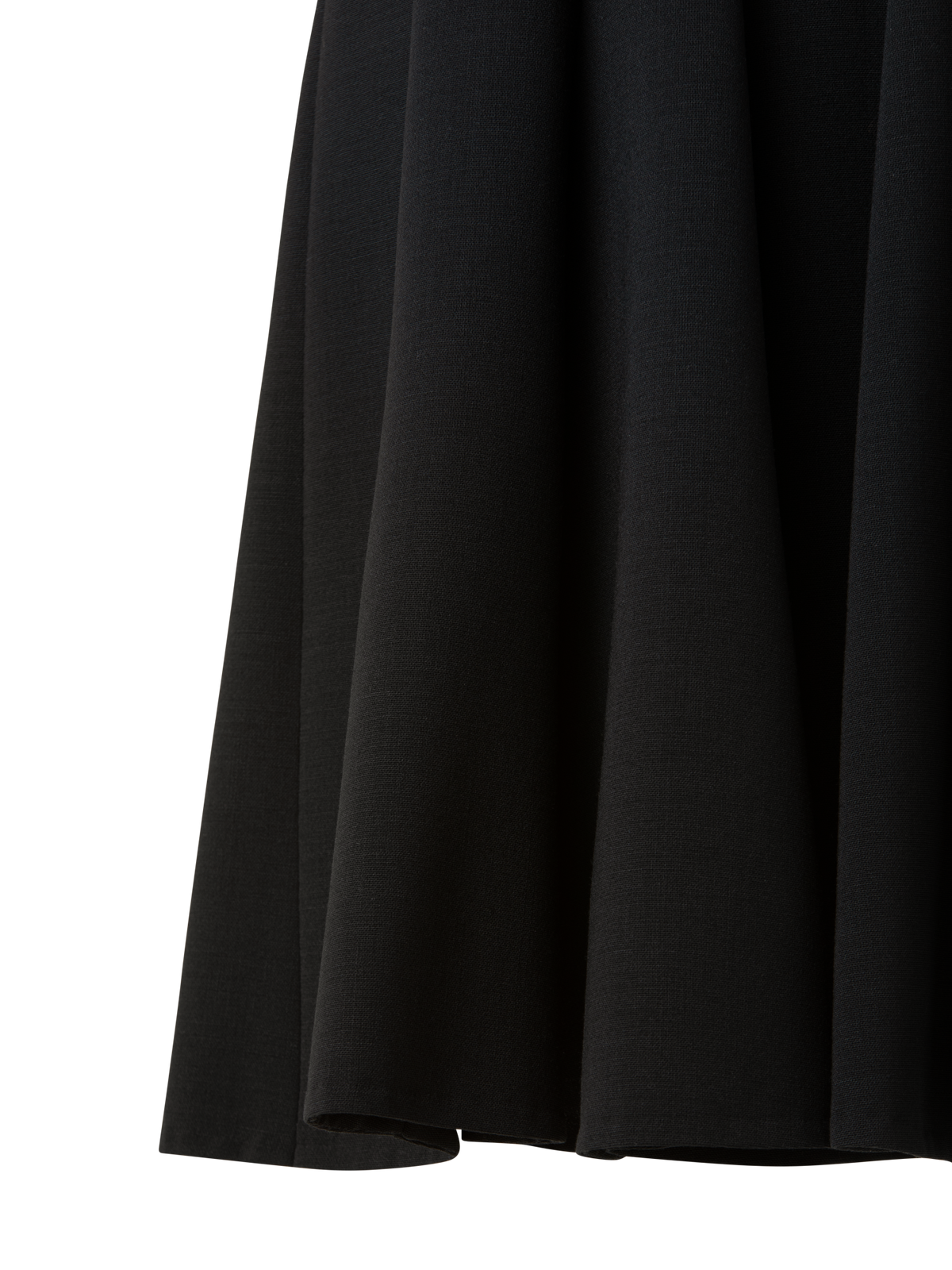 Designer Wool Double-Face Dress with Skaters Pleats - black