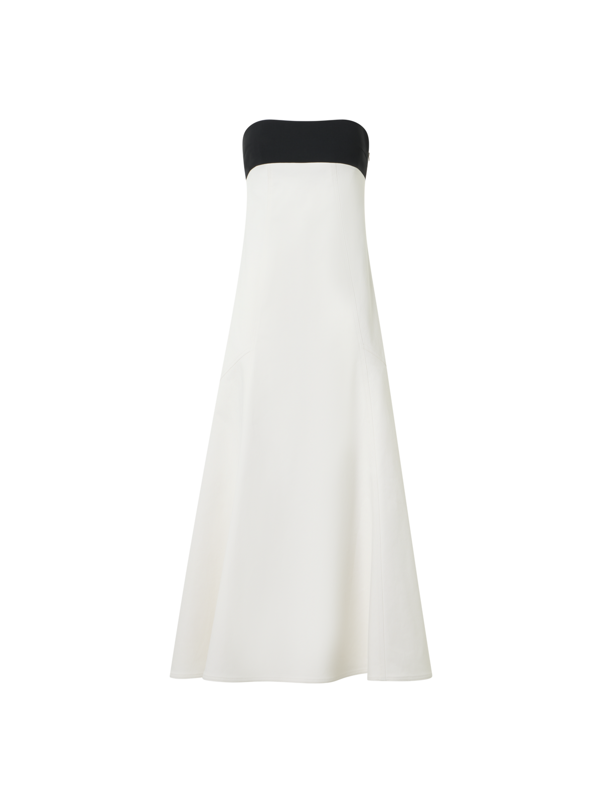 Designer Strapless Denim Midi Dress - ecru