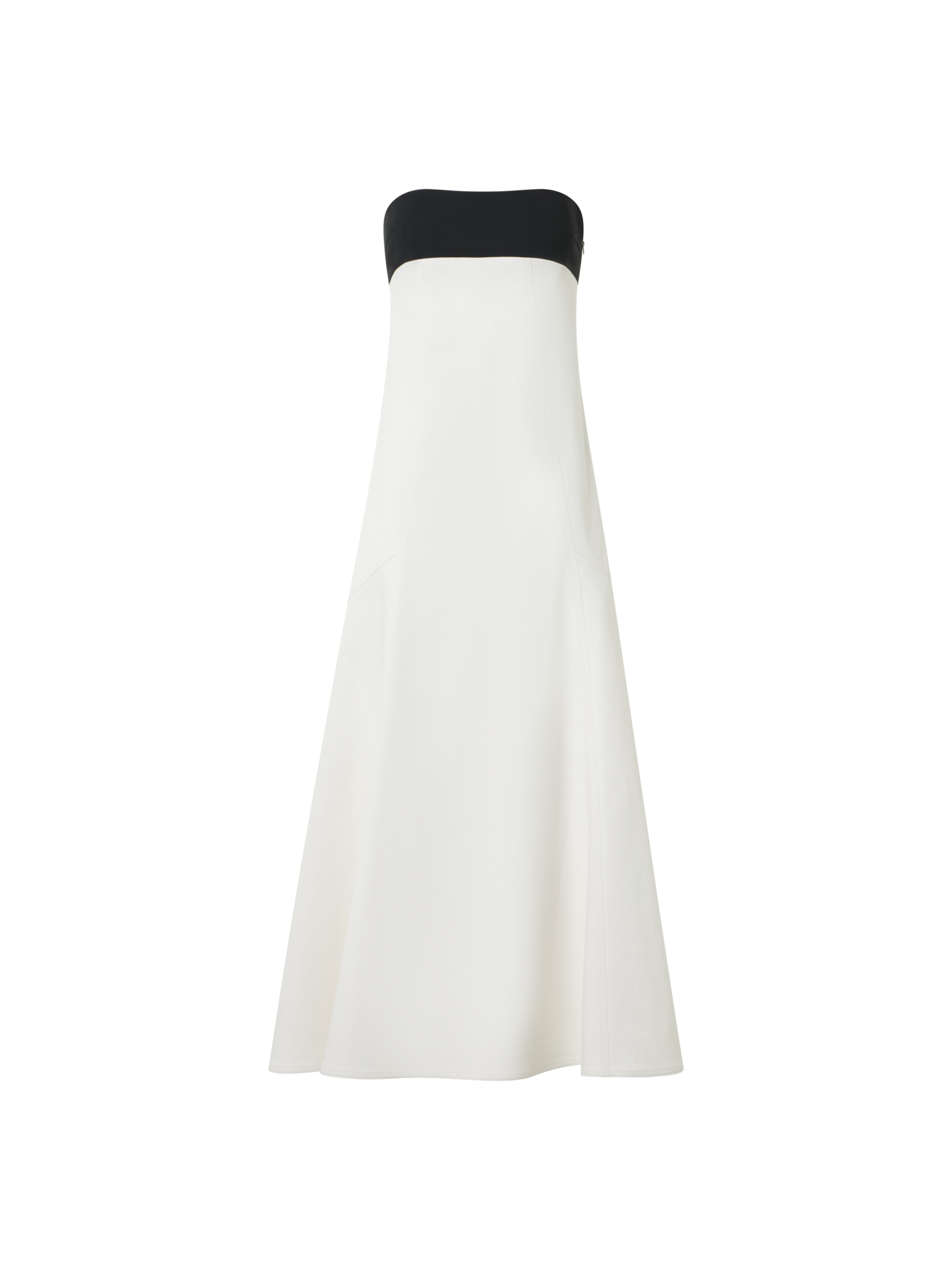 Designer Strapless Denim Midi Dress - ecru