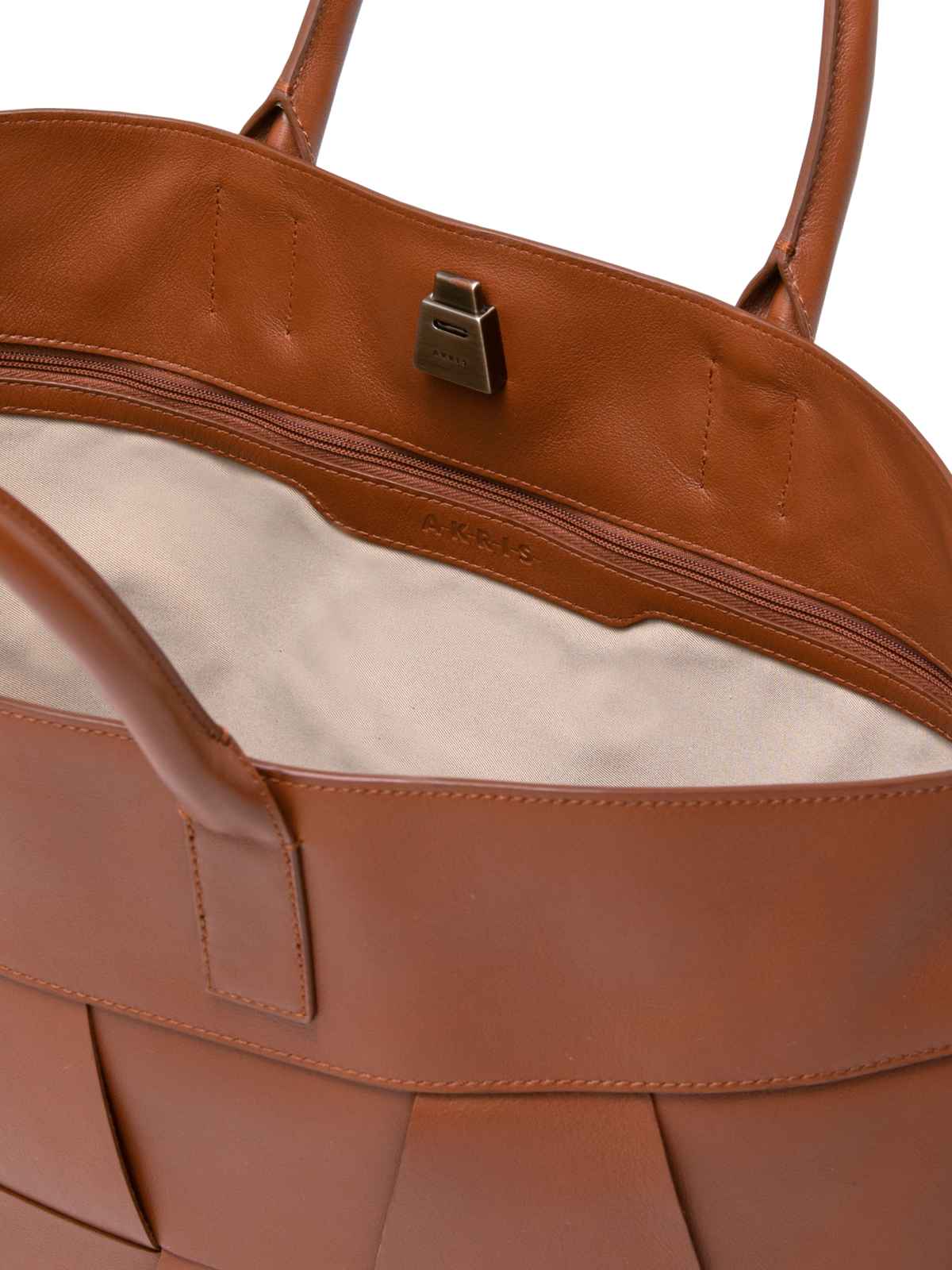 Designer Ai Medium Top Handle Tote - brown