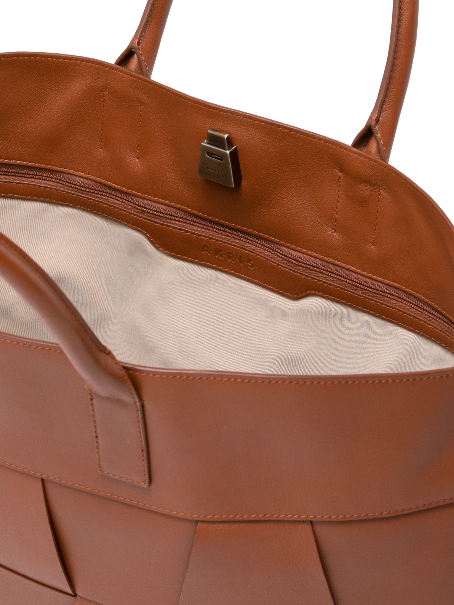 Designer Ai Medium Top Handle Tote - brown